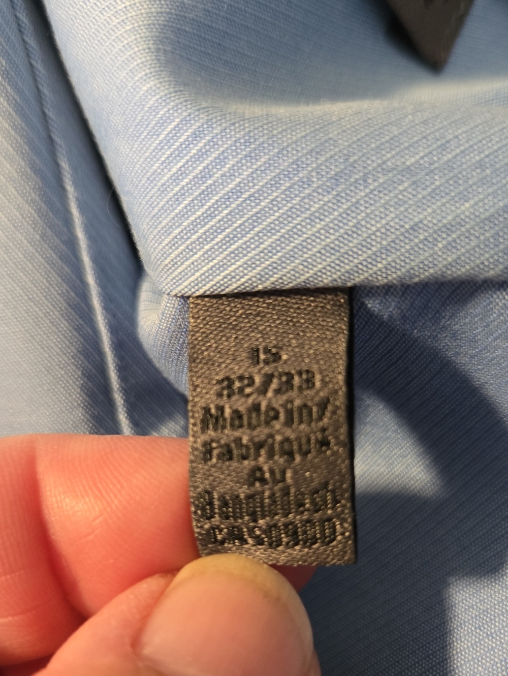 Calvin Klein Light Blue Men's 100% Cotton Dress Shirt 15  32/33 - Picture 9 of 10